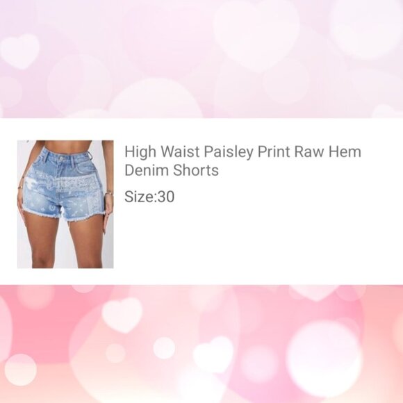 Paisley Print Denim Shorts - Picture 7 of 7